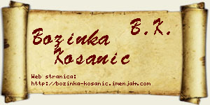 Božinka Kosanić vizit kartica